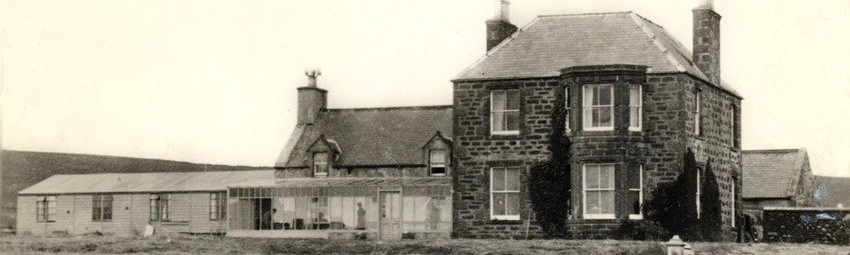 Baltasound Hotel, main building constructed of local stone in the 1860s
